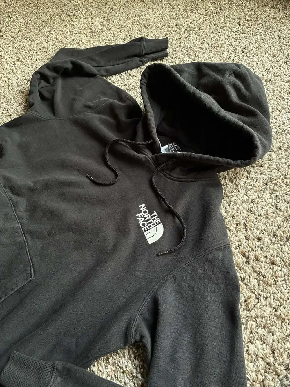 The North Face Circular Design Men's Pullover Hoodie Black with Logo Back Print
